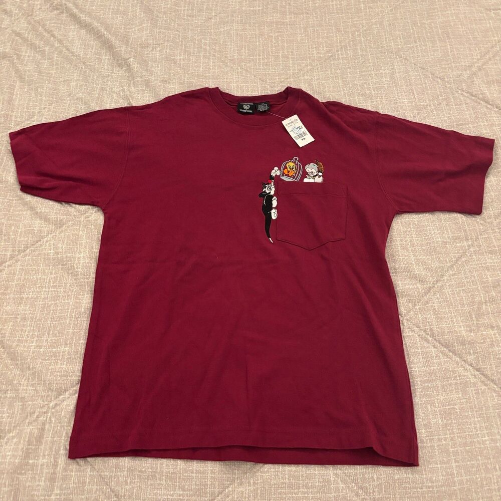 NWT Vintage Warner Bros Studio Store Tweety Bird & Sylvester Pocket T-Shirt XS